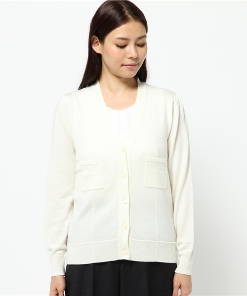 La TOTALITE（ラトータリテ）の「セミソモウ ポケ V カーディガン◆（カーディガン/ボレロ・レディース・ブラック/パープル/ホワイト・FREE）」の12枚目の写真