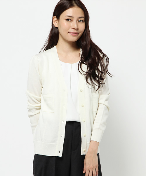 La TOTALITE（ラトータリテ）の「セミソモウ ポケ V カーディガン◆（カーディガン/ボレロ・レディース・ブラック/パープル/ホワイト・FREE）」の4枚目の写真