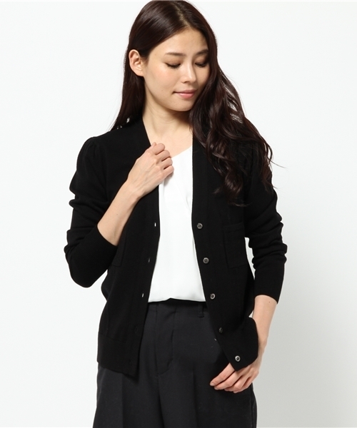 La TOTALITE（ラトータリテ）の「セミソモウ ポケ V カーディガン◆（カーディガン/ボレロ・レディース・ブラック/パープル/ホワイト・FREE）」の5枚目の写真