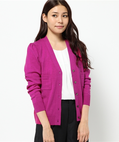 La TOTALITE（ラトータリテ）の「セミソモウ ポケ V カーディガン◆（カーディガン/ボレロ・レディース・ブラック/パープル/ホワイト・FREE）」の6枚目の写真