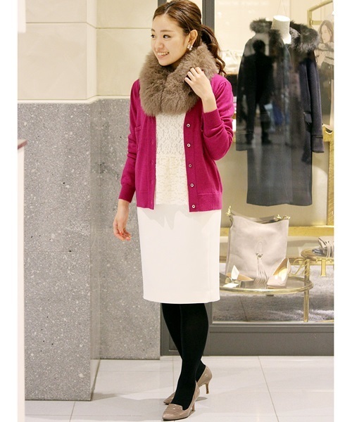 La TOTALITE（ラトータリテ）の「セミソモウ ポケ V カーディガン◆（カーディガン/ボレロ・レディース・ブラック/パープル/ホワイト・FREE）」の11枚目の写真