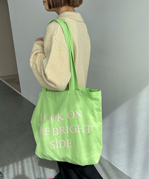 PILIT（ピリット）の「ロゴBIG トートBAG（トートバッグ・レディース・ピンク/グリーン/イエロー/ネイビー・MEDIUM）」の2枚目の写真