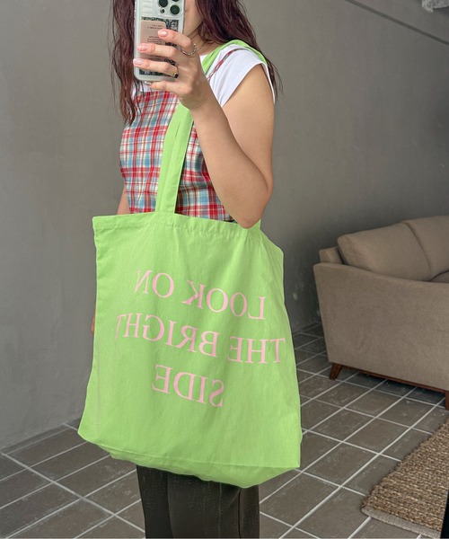 PILIT（ピリット）の「ロゴBIG トートBAG（トートバッグ・レディース・ピンク/グリーン/イエロー/ネイビー・MEDIUM）」の17枚目の写真