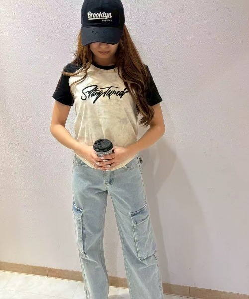 LETee(レティー)の「ラグランスリーブタイダイトップス(Tシャツ/カットソー・レディース・グレー/カーキ/ブラック・FREE)」の13枚目の写真