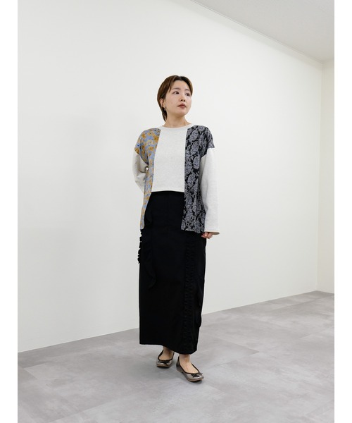 DOLLUPOOPS（ドールアップウップス）の「異素材切替スウェットトップス（スウェット・レディース・グレー/ライトグレー/アイボリー・38）」の4枚目の写真