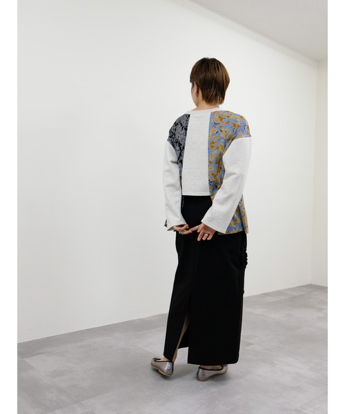 DOLLUPOOPS（ドールアップウップス）の「異素材切替スウェットトップス（スウェット・レディース・グレー/ライトグレー/アイボリー・38）」の6枚目の写真