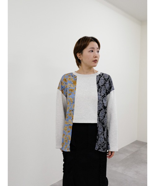 DOLLUPOOPS（ドールアップウップス）の「異素材切替スウェットトップス（スウェット・レディース・グレー/ライトグレー/アイボリー・38）」の13枚目の写真