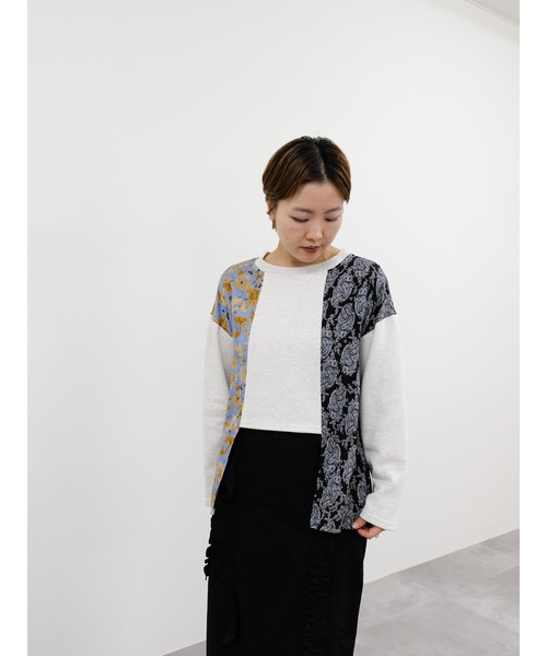 DOLLUPOOPS（ドールアップウップス）の「異素材切替スウェットトップス（スウェット・レディース・グレー/ライトグレー/アイボリー・38）」の14枚目の写真