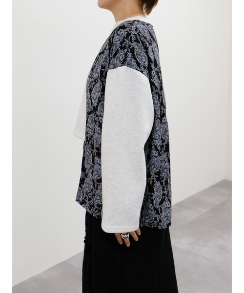 DOLLUPOOPS（ドールアップウップス）の「異素材切替スウェットトップス（スウェット・レディース・グレー/ライトグレー/アイボリー・38）」の16枚目の写真