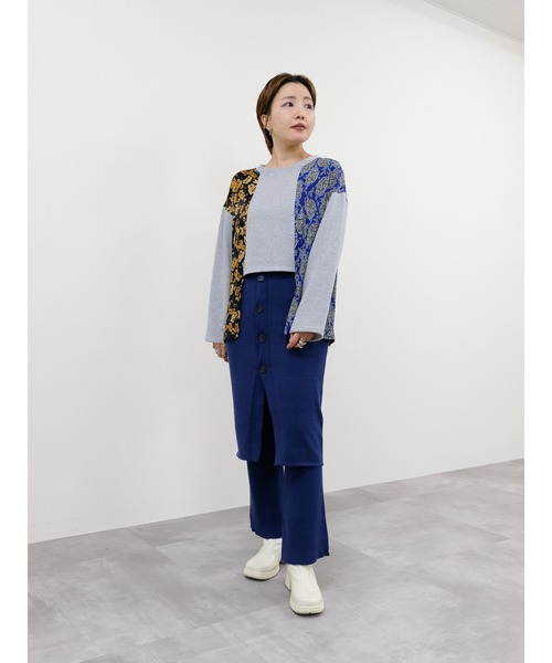 DOLLUPOOPS（ドールアップウップス）の「異素材切替スウェットトップス（スウェット・レディース・グレー/ライトグレー/アイボリー・38）」の10枚目の写真