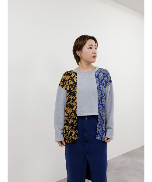 DOLLUPOOPS（ドールアップウップス）の「異素材切替スウェットトップス（スウェット・レディース・グレー/ライトグレー/アイボリー・38）」の18枚目の写真