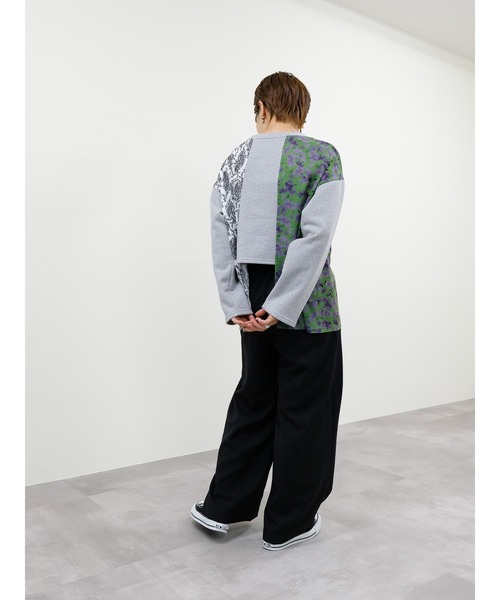 DOLLUPOOPS（ドールアップウップス）の「異素材切替スウェットトップス（スウェット・レディース・グレー/ライトグレー/アイボリー・38）」の9枚目の写真