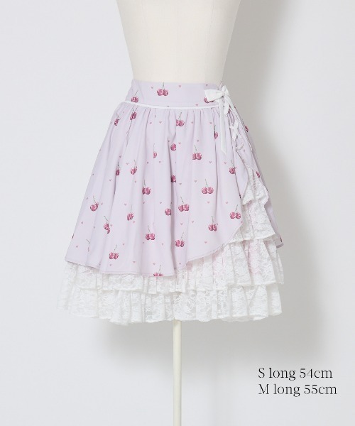Sweet cherry lace frill スカート（スカート）｜mellfy memory