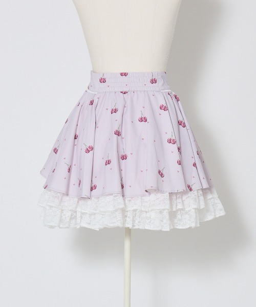 Sweet cherry lace frill スカート（スカート）｜mellfy memory