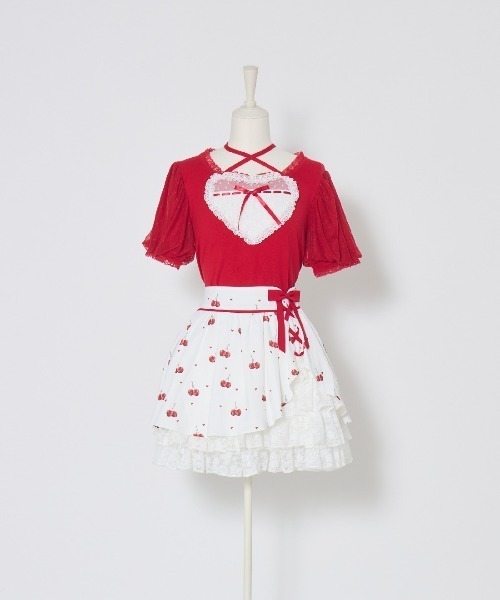 Sweet cherry lace frill スカート（スカート）｜mellfy memory