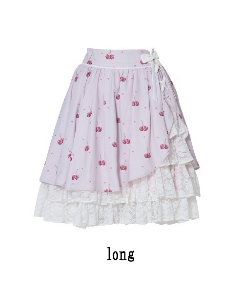 Sweet cherry lace frill スカート（スカート）｜mellfy memory