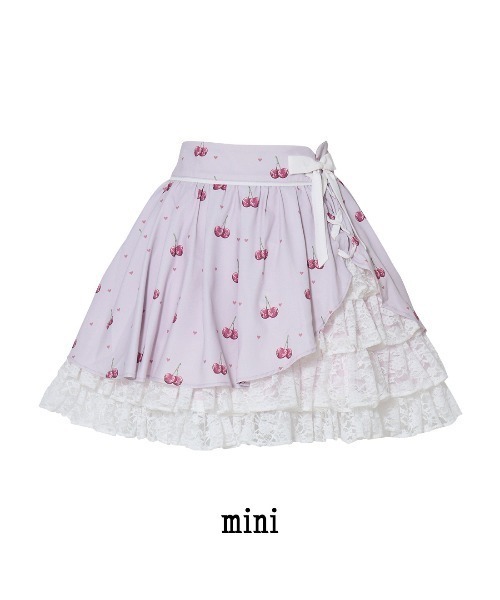 Sweet cherry lace frill スカート（スカート）｜mellfy memory