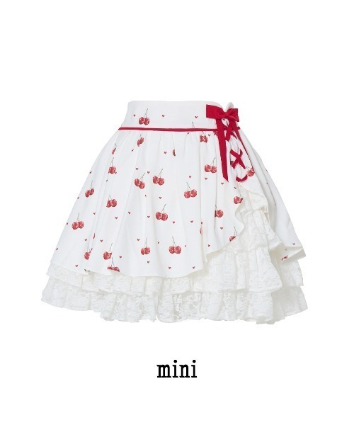 Sweet cherry lace frill スカート（スカート）｜mellfy memory
