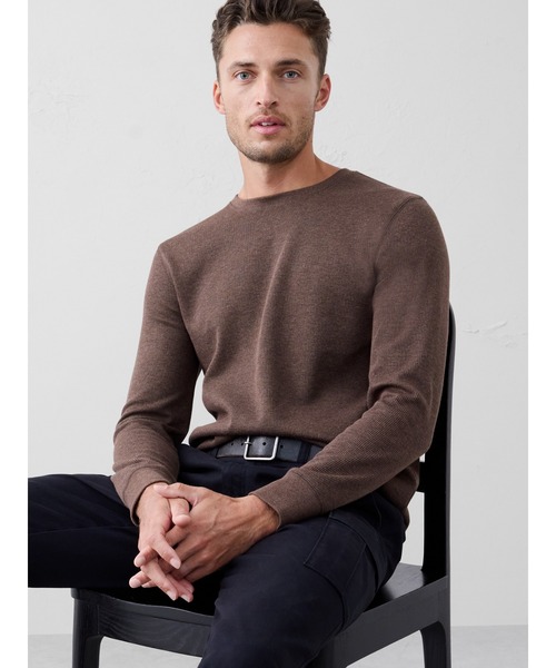BANANA REPUBLIC FACTORY STORE(バナナリパブリック ファクトリーストア)の「BANANA REPUBLIC FACTORY STORE ワッフルニットカットソー(Tシャツ/カットソー・メンズ・ブラウン/ブラック/レッド/ブルー・S/L/M/XL)」の2枚目の写真