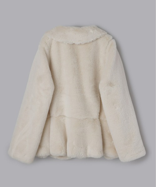 フラッフィーラウンドカラーペプラムファーコート（その他アウター