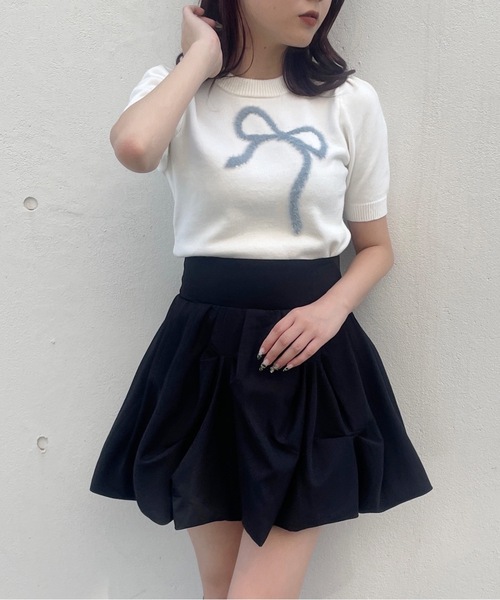 one way(ワンウェイ)の「フェザーリボンニット(ニット/セーター・レディース・ホワイト/ピンク/グレー/ネイビー・FREE)」の5枚目の写真