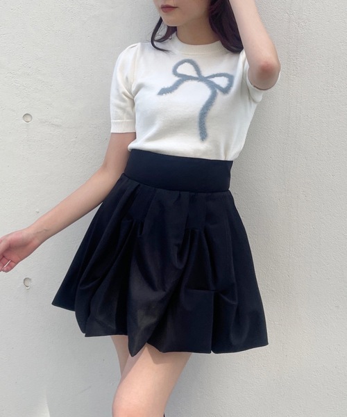 one way(ワンウェイ)の「フェザーリボンニット(ニット/セーター・レディース・ホワイト/ピンク/グレー/ネイビー・FREE)」の7枚目の写真