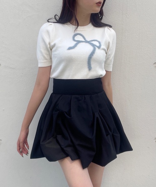 one way(ワンウェイ)の「フェザーリボンニット(ニット/セーター・レディース・ホワイト/ピンク/グレー/ネイビー・FREE)」の8枚目の写真