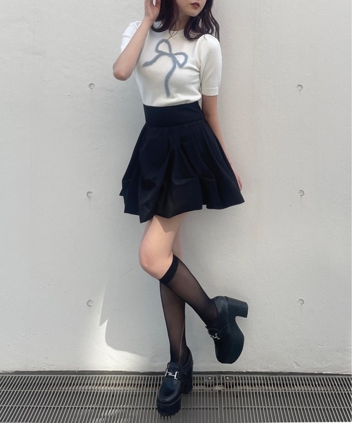 one way(ワンウェイ)の「フェザーリボンニット(ニット/セーター・レディース・ホワイト/ピンク/グレー/ネイビー・FREE)」の10枚目の写真