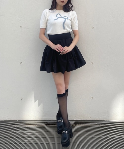 one way(ワンウェイ)の「フェザーリボンニット(ニット/セーター・レディース・ホワイト/ピンク/グレー/ネイビー・FREE)」の11枚目の写真