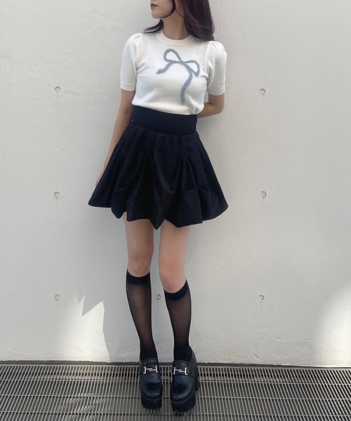 one way(ワンウェイ)の「フェザーリボンニット(ニット/セーター・レディース・ホワイト/ピンク/グレー/ネイビー・FREE)」の12枚目の写真