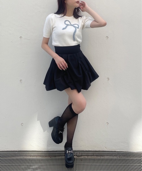 one way(ワンウェイ)の「フェザーリボンニット(ニット/セーター・レディース・ホワイト/ピンク/グレー/ネイビー・FREE)」の13枚目の写真