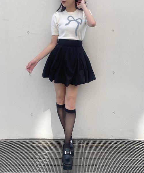 one way(ワンウェイ)の「フェザーリボンニット(ニット/セーター・レディース・ホワイト/ピンク/グレー/ネイビー・FREE)」の14枚目の写真