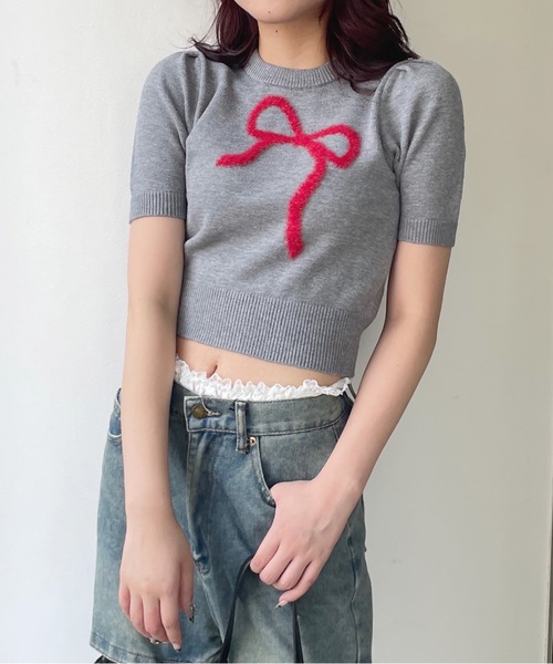 one way(ワンウェイ)の「フェザーリボンニット(ニット/セーター・レディース・ホワイト/ピンク/グレー/ネイビー・FREE)」の20枚目の写真