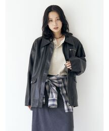 Ungrid | ルーズシルエットフェイクレザーブルゾン(ブルゾン)