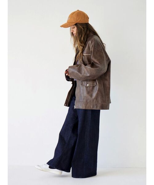 Ungrid（アングリッド）の「ルーズシルエットフェイクレザーブルゾン（ブルゾン・レディース・ブラウン/ブラック・FREE）」の13枚目の写真