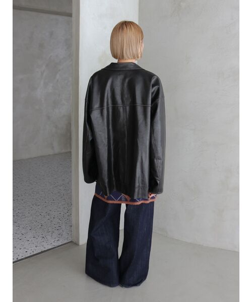 ルーズシルエットフェイクレザーブルゾン（ブルゾン）｜Ungrid（アン