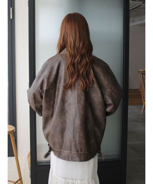 Ungrid（アングリッド）の「ルーズシルエットフェイクレザーブルゾン（ブルゾン・レディース・ブラウン/ブラック・FREE）」の18枚目の写真