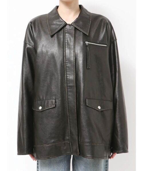 Ungridレザージャケット Ungrid アングリッド フェイクレザーブルゾン アウター レザー