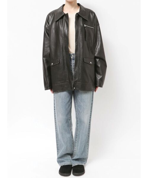 ルーズシルエットフェイクレザーブルゾン（ブルゾン）｜Ungrid（アン