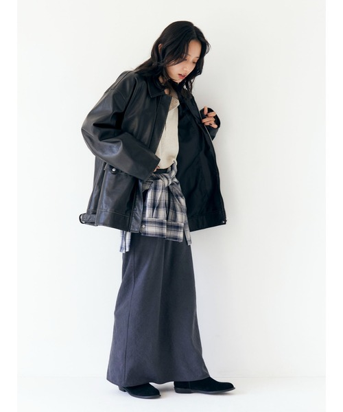 Ungrid ブルゾン アウター ルーズシルエットフェイクレザーブルゾン セール】ルーズシルエットフェイクレザーブルゾン（ブルゾン）｜Ungrid