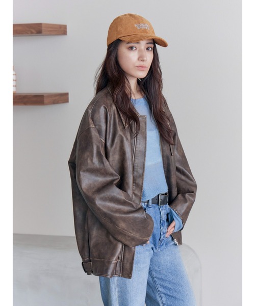 ルーズシルエットフェイクレザーブルゾン（ブルゾン）｜Ungrid（アン
