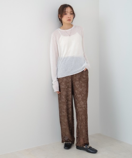 Bab（バブ）の「【選べるサイズ展開】メランジシアーベーシックカットソー（Tシャツ/カットソー・レディース・ベージュ/ピンク/ブラック/オフホワイト/チャコールグレー・FREE/L）」の10枚目の写真