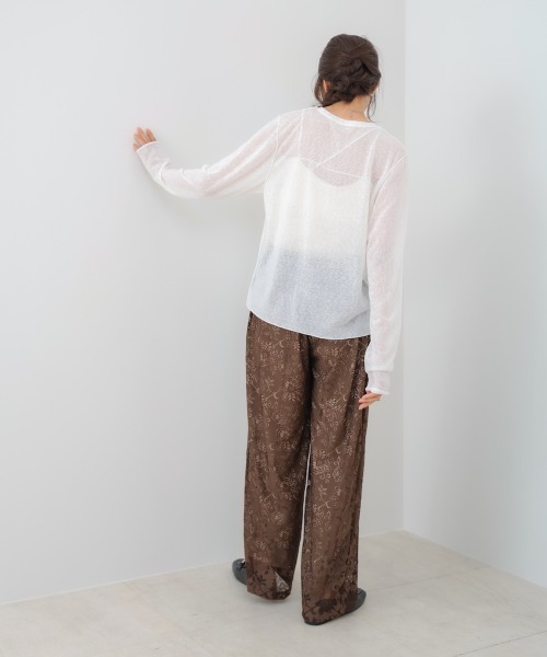 Bab（バブ）の「【選べるサイズ展開】メランジシアーベーシックカットソー（Tシャツ/カットソー・レディース・ベージュ/ピンク/ブラック/オフホワイト/チャコールグレー・FREE/L）」の13枚目の写真