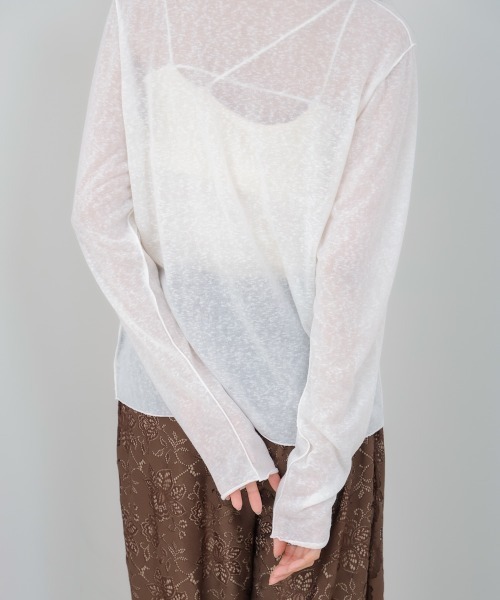 Bab（バブ）の「【選べるサイズ展開】メランジシアーベーシックカットソー（Tシャツ/カットソー・レディース・ベージュ/ピンク/ブラック/オフホワイト/チャコールグレー・FREE/L）」の14枚目の写真