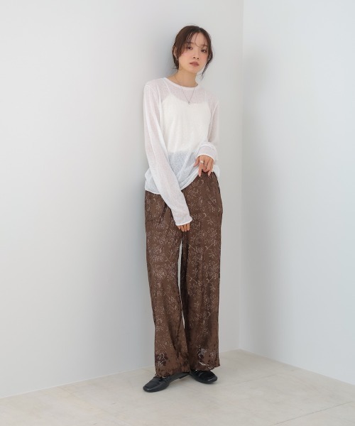 Bab（バブ）の「【選べるサイズ展開】メランジシアーベーシックカットソー（Tシャツ/カットソー・レディース・ベージュ/ピンク/ブラック/オフホワイト/チャコールグレー・FREE/L）」の17枚目の写真