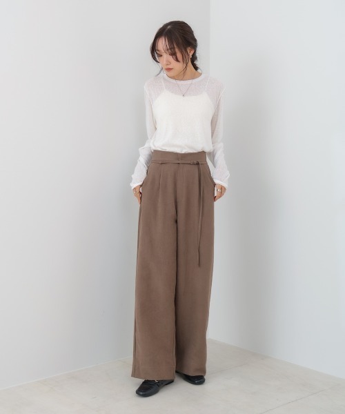 Bab（バブ）の「【選べるサイズ展開】メランジシアーベーシックカットソー（Tシャツ/カットソー・レディース・ベージュ/ピンク/ブラック/オフホワイト/チャコールグレー・FREE/L）」の18枚目の写真