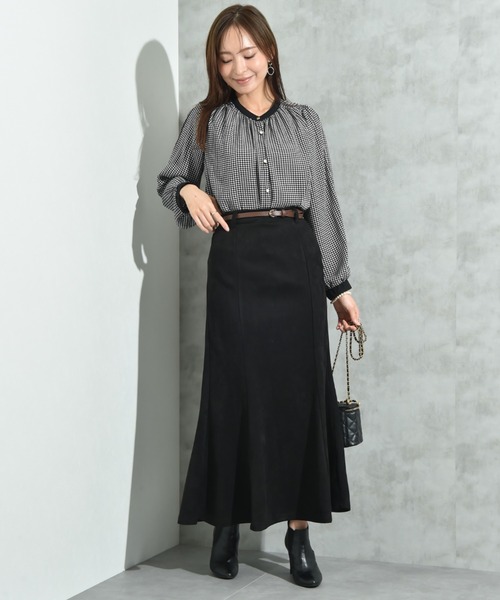 INTERPLANET（インタープラネット）の「厚地ジョーゼット千鳥柄袖２ＷＡＹブラウス（シャツ/ブラウス・レディース・オフホワイト/ベージュ・FREE）」の3枚目の写真