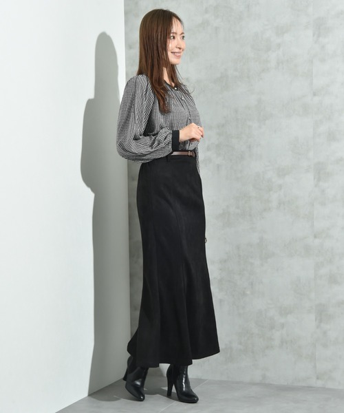 INTERPLANET（インタープラネット）の「厚地ジョーゼット千鳥柄袖２ＷＡＹブラウス（シャツ/ブラウス・レディース・オフホワイト/ベージュ・FREE）」の4枚目の写真