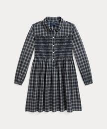 POLO RALPH LAUREN CHILDRENSWEAR（ポロ ラルフ ローレン チルドレンズウェア）の「チェック スモックド コットン ポプリン ドレス（シャツワンピース・キッズ）」