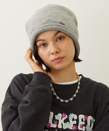 MILK FED黒 ニット帽 ミルクフェド MILKFED. RUBBER PATCH KNIT CAP BLACK